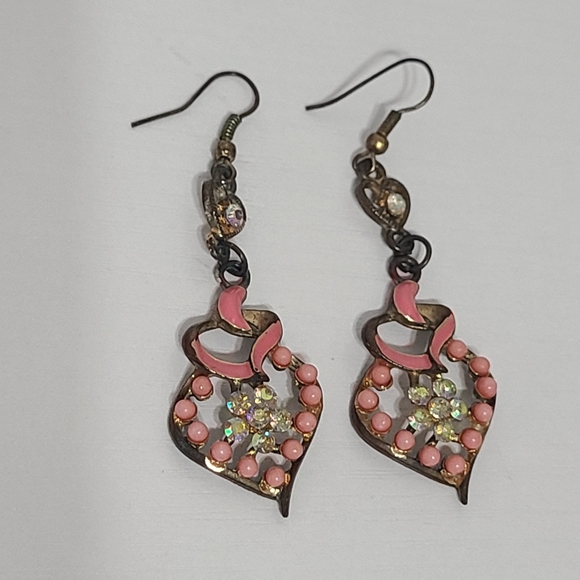 Heart Rhinstone Earrings - Picture 4 of 8
